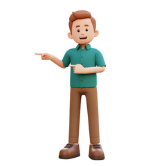 Obraz premium 3d male character pointing right