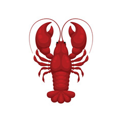 Cartoon red lobster isolated. Vector illustration design.