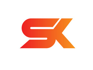 SK letter logo design. Lettering design. SK logo. S letter. K logo. Premium. vector 