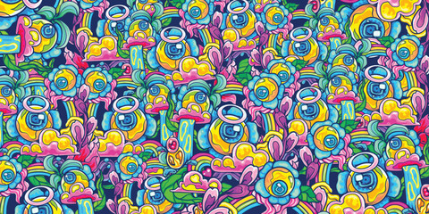 Imaginative Plant Monster Eye Suitable For Patterns On Fabrics