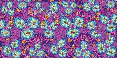Plant monster eyes and Sparks Abstract Suitable For Patterns On Fabrics