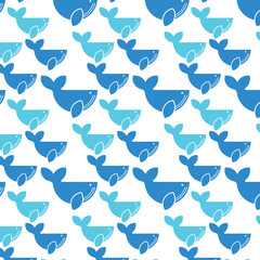 Whale Icon Element Seamless Background Pattern
