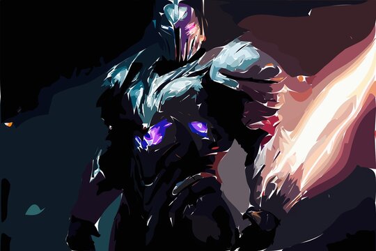 Sci-fi Character Of Astro-knight In Futuristic Armour  Abstract Digital Illustrations Painting Concept Art Part#231222