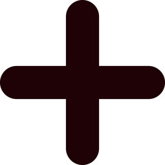 Plus symbol for business or studies in burnt umber