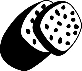 Fruit Cake Icon Element illustration Semi-Solid Black and White