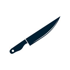 Cooking knife silhouette icon. Deadly weapon. Vector.