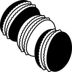 Obraz premium Macaron three piece Dessert Icon Element illustration Semi-Solid Transparent