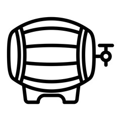 Barrel beer icon. Wooden barrel illustration.