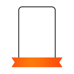 orange banner flag frame and topic