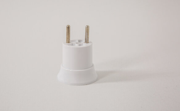 Universal plugs adapters white on background. High quality photo