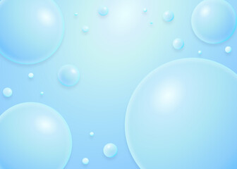 cute sky blue bubble sphere background