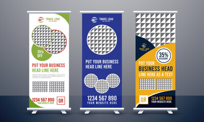 Naklejka premium Travel Agency Roll Up Banner Design