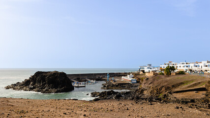 Sea harbor in the village of El Cotillo Fuerteventura, Canary Islands, Spain