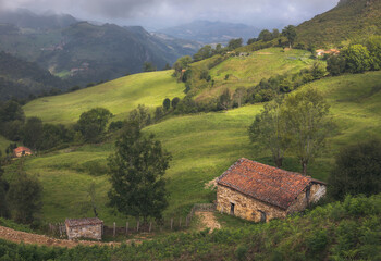 Fototapeta na wymiar Beautiful Countryside Landscape in Asturias, Spain