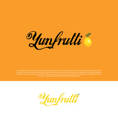 Juice Typography Letter Logo Design vector illustration