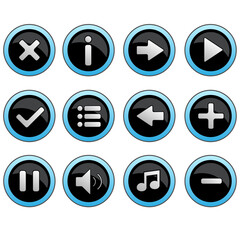 colorful buttons for game. vector media icons set. Illustrations are icons or symbols used in business. Internet icon Can be used in various media.
