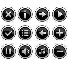 colorful buttons for game. vector media icons set. Illustrations are icons or symbols used in business. Internet icon Can be used in various media.
