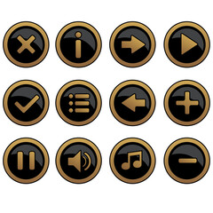 colorful buttons for game. vector media icons set. Illustrations are icons or symbols used in business. Internet icon Can be used in various media.
