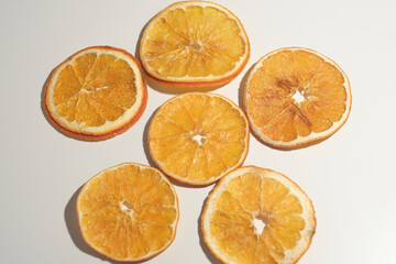 Dried oranges in macro shot