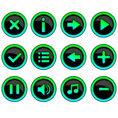 Fototapeta premium colorful buttons for game. jpg media icons set. Illustrations are icons or symbols used in business. Internet icon Can be used in various media. jpeg 