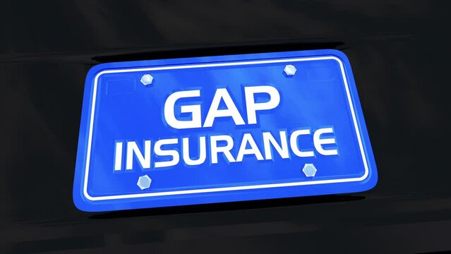 Gap Insurance Policy Coverage Car Loan License Plate 3d Animation