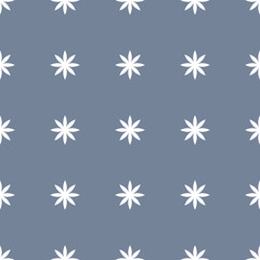 Simple seamless pattern with white floral silhouette.