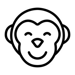 monkey line icon
