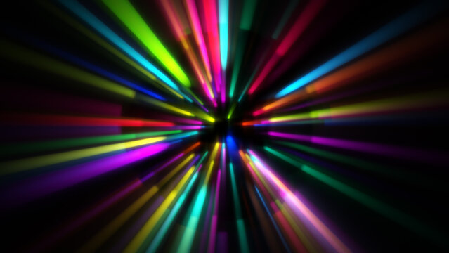Shining colorful light beam disco art background