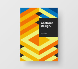 Abstract geometric tiles catalog cover template. Minimalistic banner A4 design vector illustration.