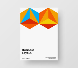 Vivid mosaic pattern brochure template. Original annual report vector design layout.