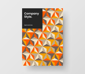 Creative mosaic pattern annual report layout. Clean company identity vector design template.