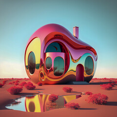 Futuristic house, modern design illustration.