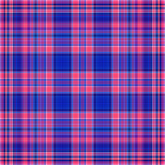 Nautical gingham in coastal beach house check fabric tile. Seamless red blue white sailor flannel textile tartan repeat swatch.