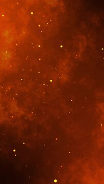 Slow motion of spark of fire Dramatic flame background Vertical video