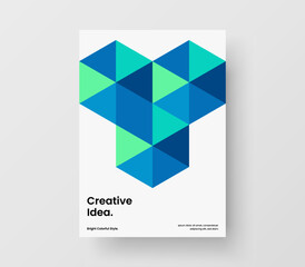 Vivid poster vector design layout. Original geometric shapes presentation concept.