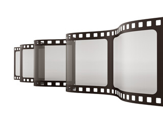 Vintage film strip on transparent background.