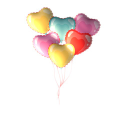 Fototapeta na wymiar heart shaped balloons isolated