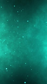 Blue neon background with shiny chaotic flying particles Vertical vide