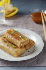 Spring rolls - a typical dish in Chinese and other Southeast Asian cuisines	