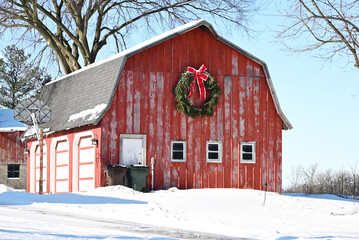 Wreath on Old Barn