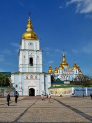 Fototapeta na wymiar Golden-domed St. Michael's Cathedral in the city of Kyiv, Ukraine 