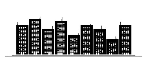 silhouette city skyline tower illustration