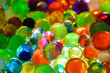 Colorful hydrogel balls as textured background