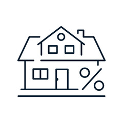 Mortgage rate concept. Vector icon isolated on white background.