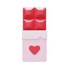 Valentine Chocolate Bar 3D Render Element