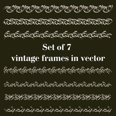 Seamless monogram vintage frames and borders in vector. Arabic ornaments. For printing on wedding cards and invitations. 