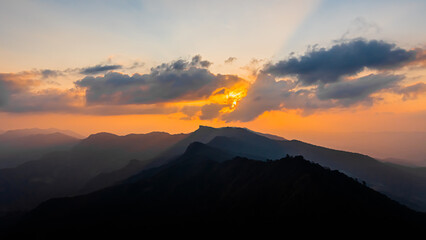 Obraz premium View of Phu Chi Dao or Phu Chee Dao mountain at Chiang Rai, Thailand