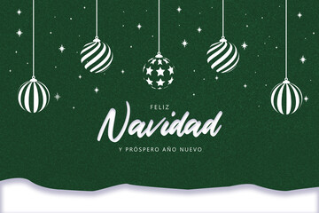 Feliz navidad y próspero año nuevo. Fondo verde © Cristian Valderas