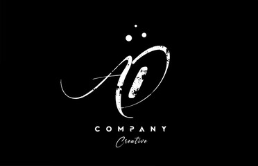 vintage AD alphabet letter logo icon combination design with dots. Creative hand written template for company