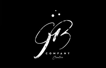 vintage GB alphabet letter logo icon combination design with dots. Creative hand written template for company